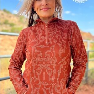 Women's Rust Patterned Pullover